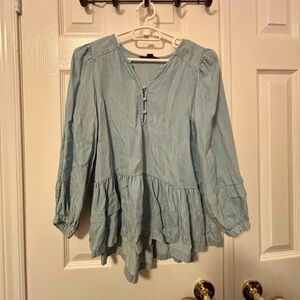 American Eagle Blue Blouse (XXS)